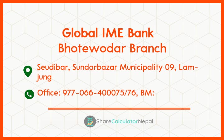 Global IME Bank (GBIME) - Bhotewodar Branch